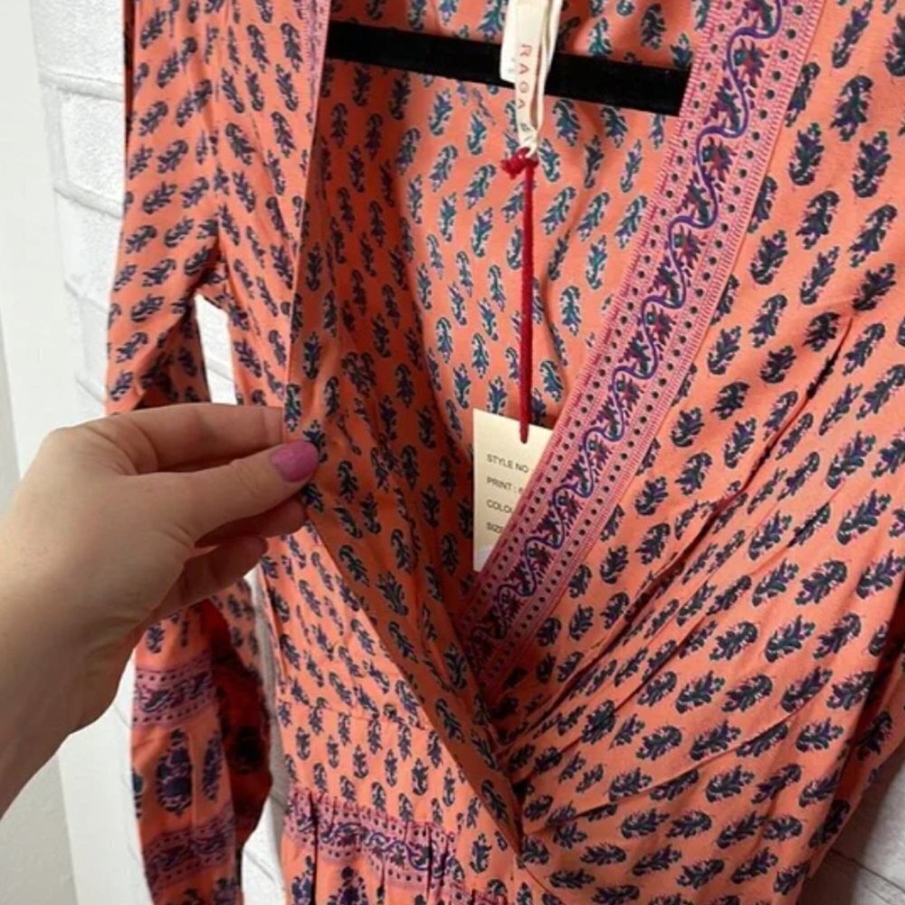 NWT RAGA Avah Geometric Print Split Front Maxi Dress - Picture 11 of 14